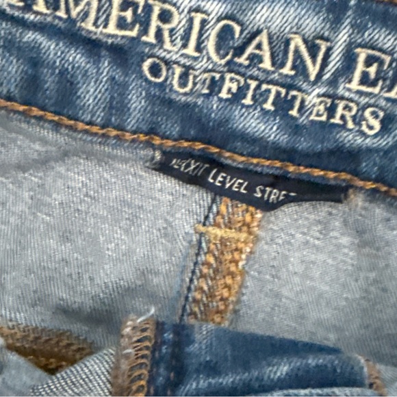 American Eagle Skirt Womens 4 Blue Mini Next Level Stretch X Distressed Preppy - Picture 4 of 7